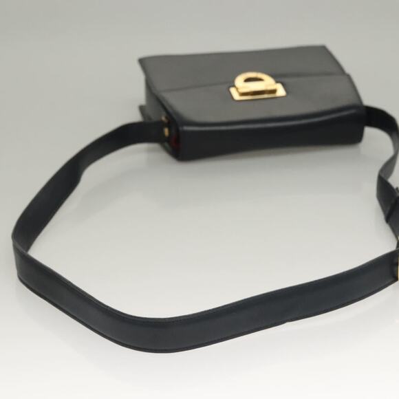 CELINE Shoulder Bag Leather Navy Gold - Picture 7 of 13